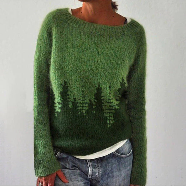 Damen Strickpullover mit langen Ärmeln | Warme