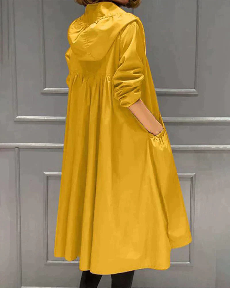 Damen-Freizeitjacke mit Kapuze und Windschutz |  Reißverschluss