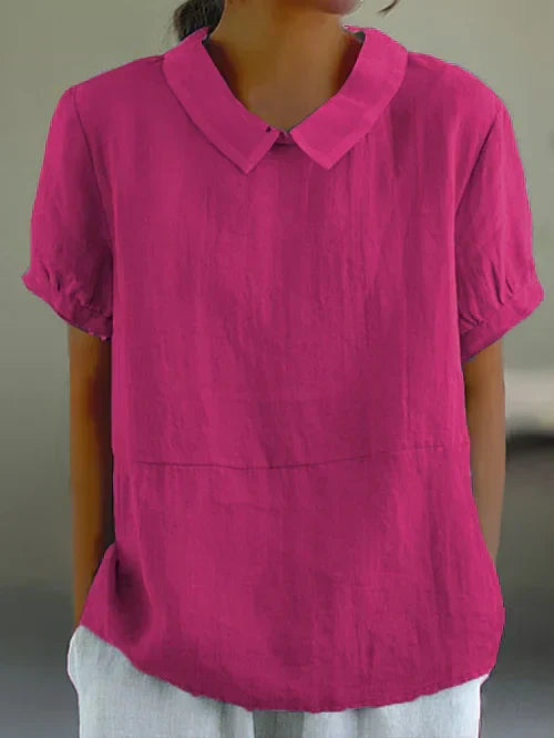 Damen Kurzarm Freizeitbluse | Lockere Passform