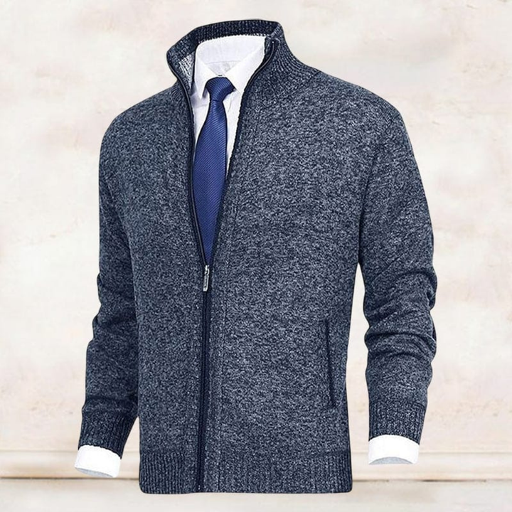Herren Reißverschluss Stilvoll Strickjacke | Langarm