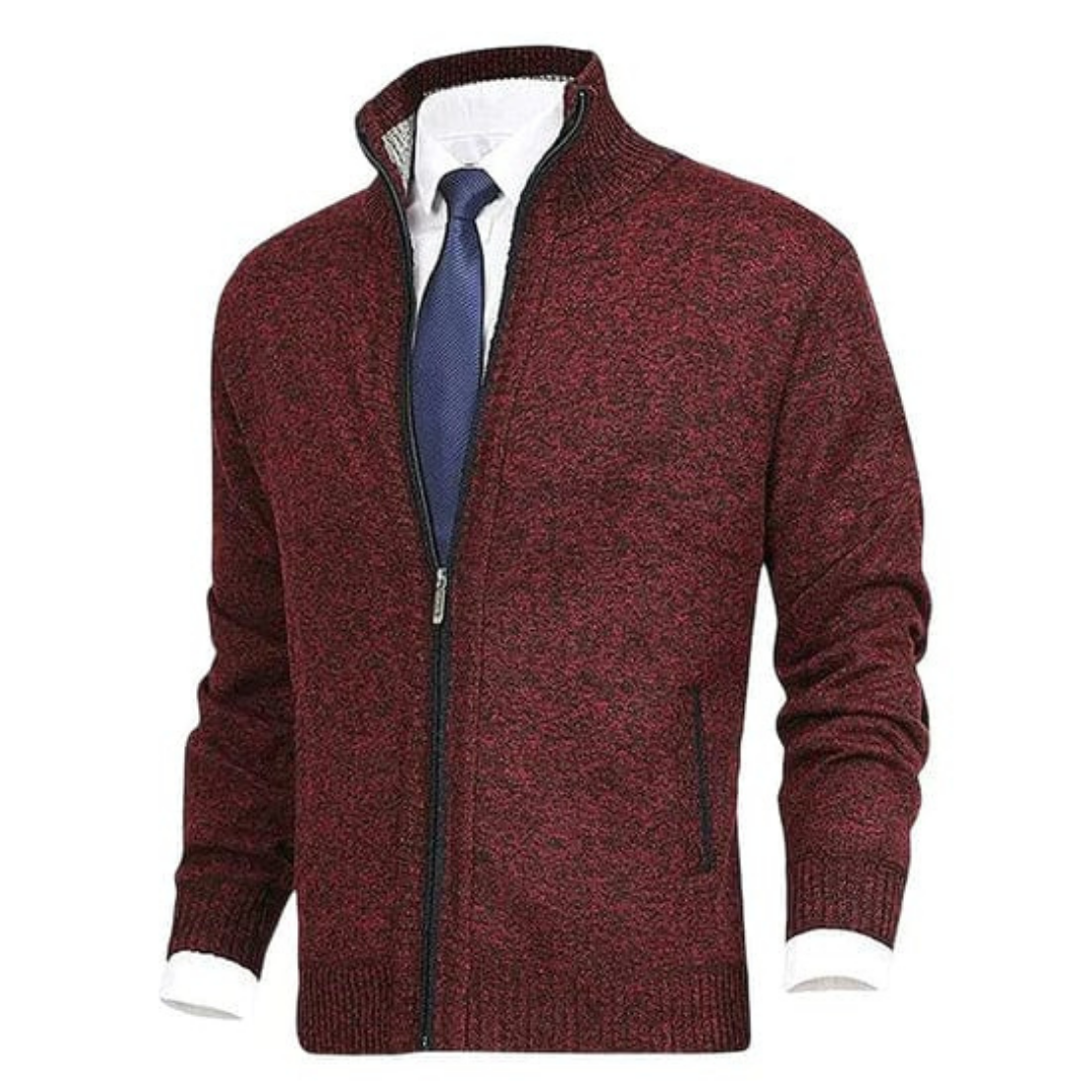 Herren Reißverschluss Stilvoll Strickjacke | Langarm