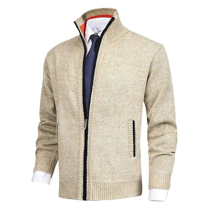 Herren Reißverschluss Stilvoll Strickjacke | Langarm