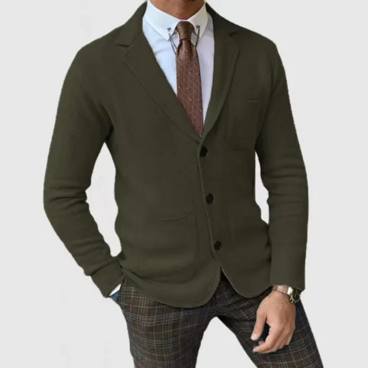 Herren Klassischer schmal geschnittener Blazer | Gestrickt