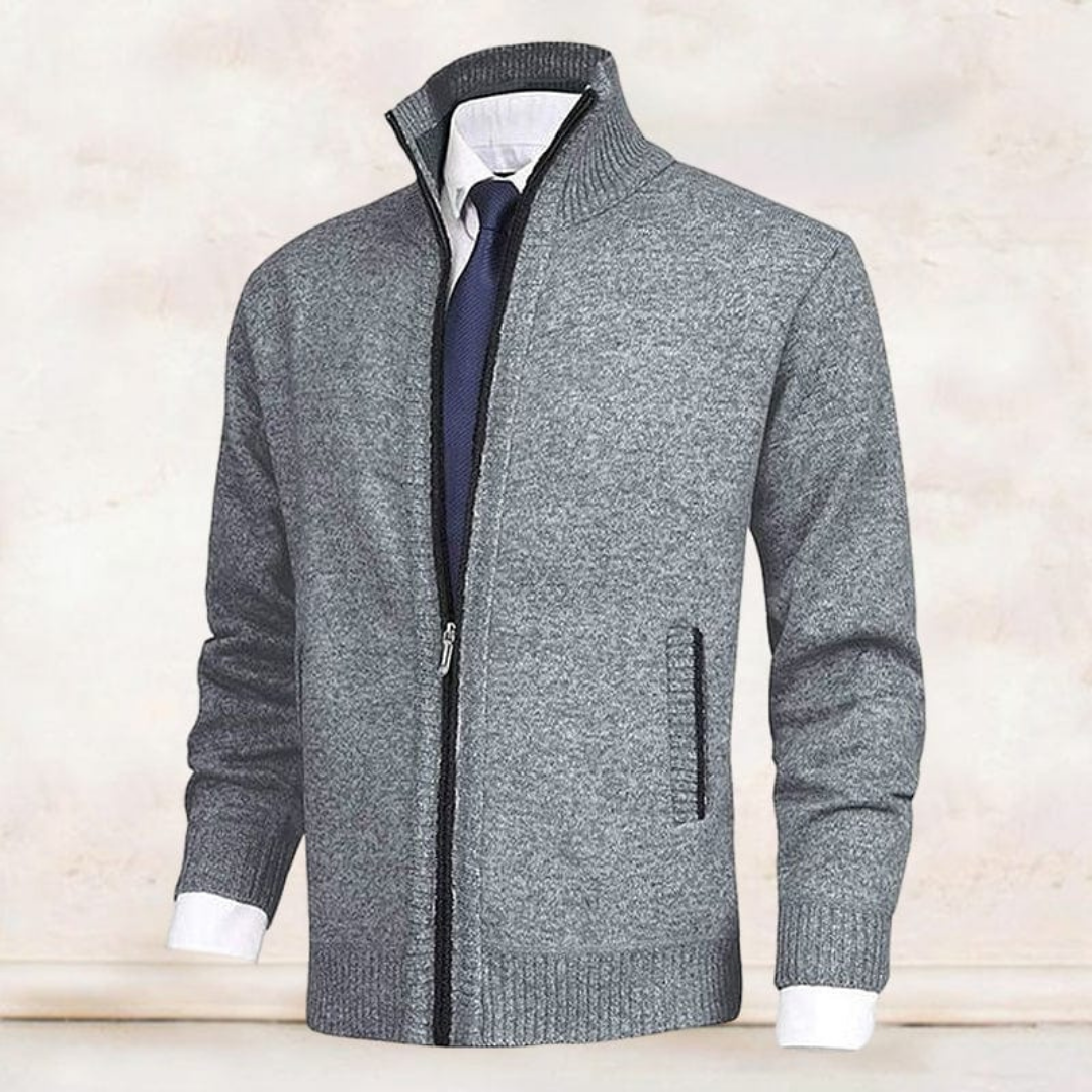 Herren Reißverschluss Stilvoll Strickjacke | Langarm