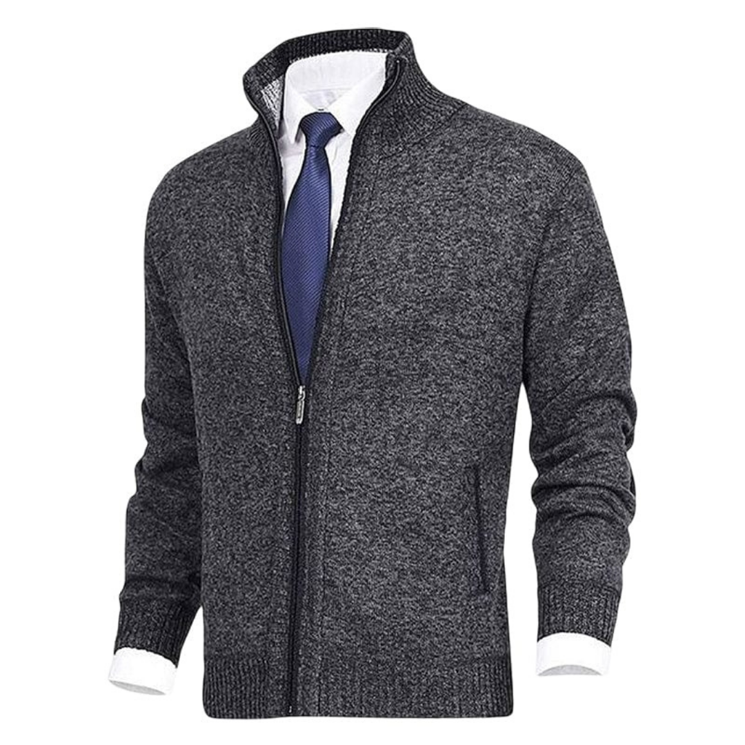Herren Reißverschluss Stilvoll Strickjacke | Langarm