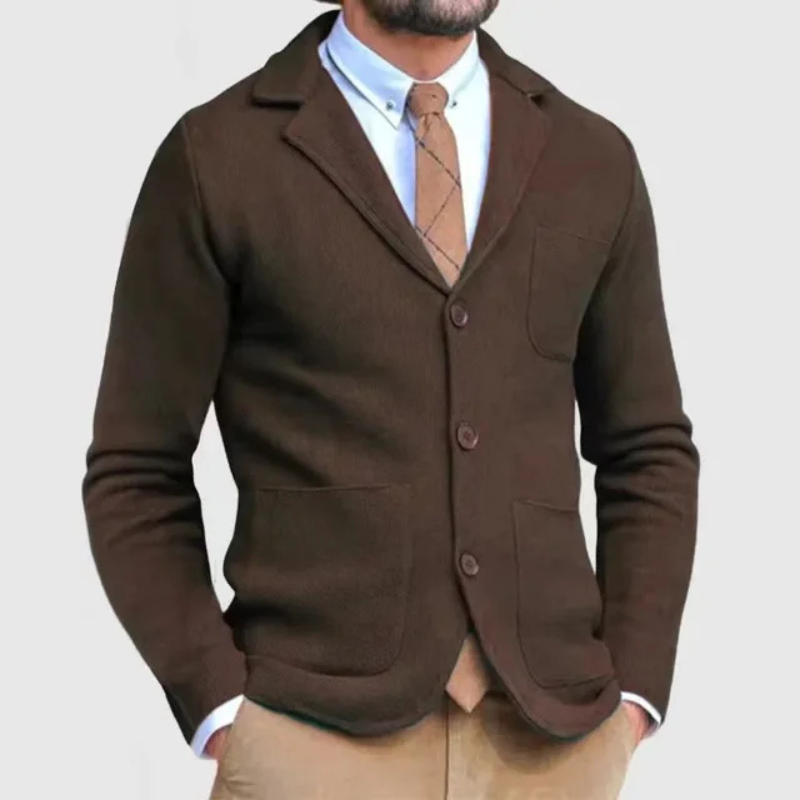 Herren Klassischer schmal geschnittener Blazer | Gestrickt
