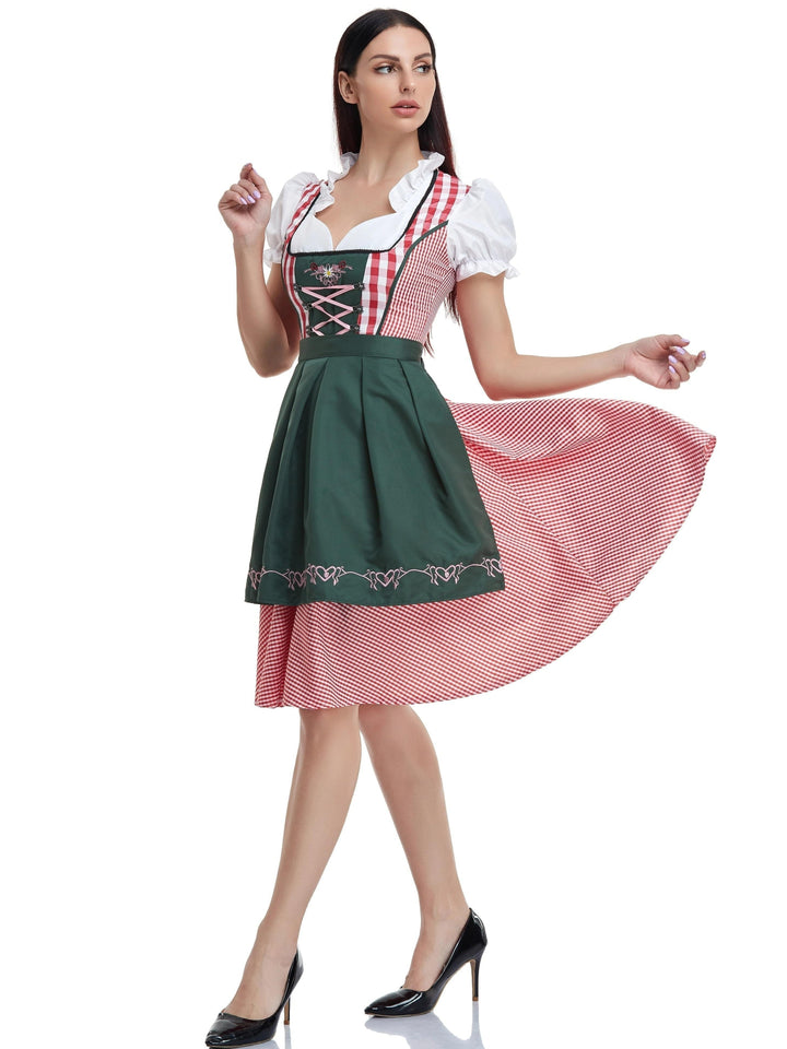 Damen Mode Grün Oktoberfest Dirndl Kleid