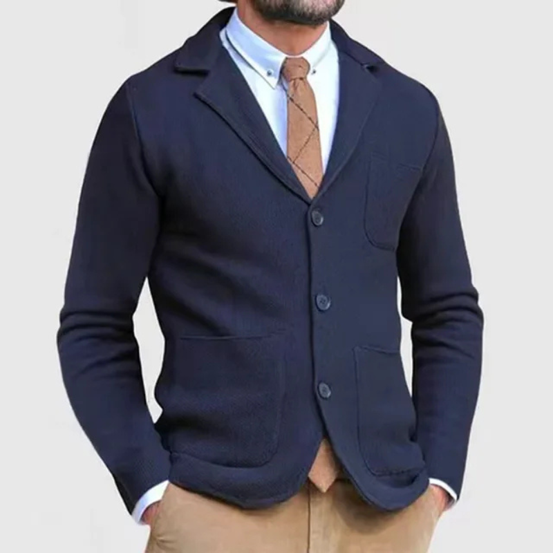 Herren Klassischer schmal geschnittener Blazer | Gestrickt