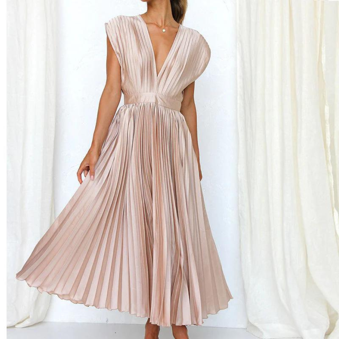 Plissiertes Abendkleid Für Damen | Midi