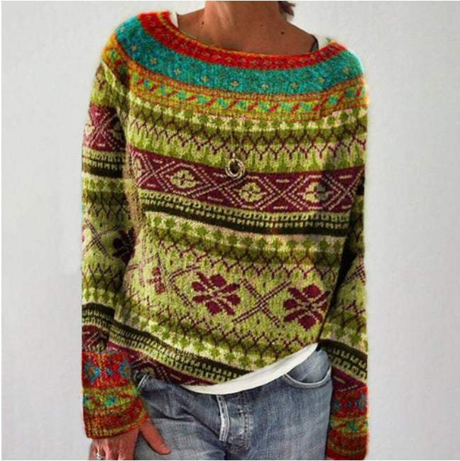 Damen Strickpullover mit langen Ärmeln | Warme