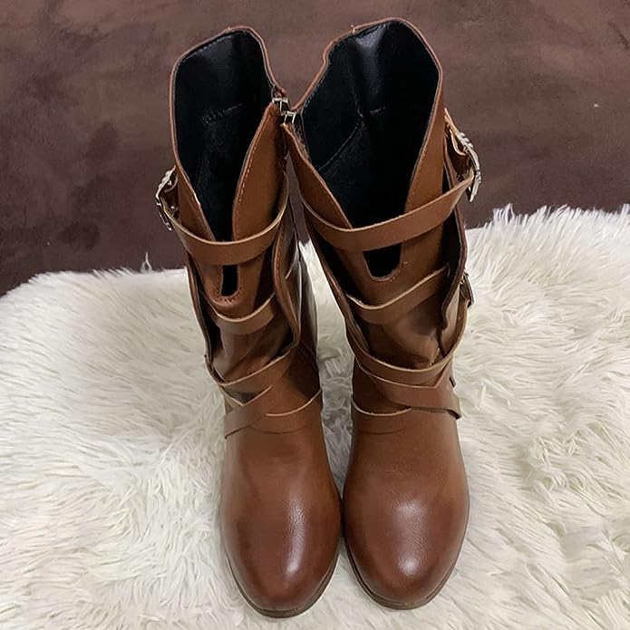 Wadenlang Winterstiefel Damen | Schnallen