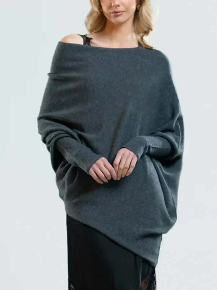 Damen Asymmetrisch Pullover | Langärmeliger