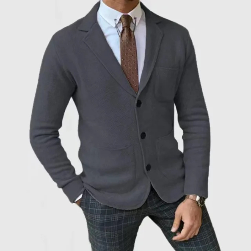 Herren Klassischer schmal geschnittener Blazer | Gestrickt