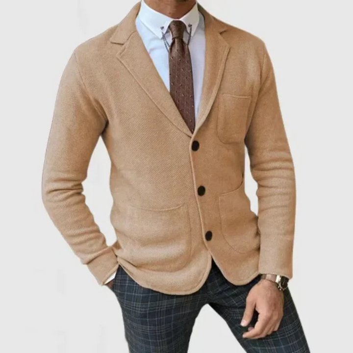 Herren Klassischer schmal geschnittener Blazer | Gestrickt