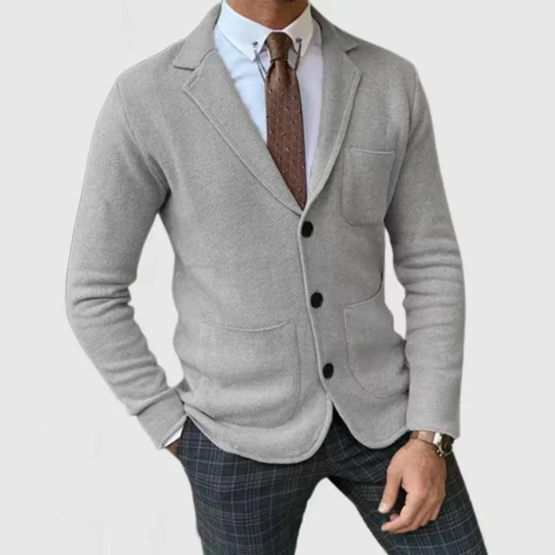 Herren Klassischer schmal geschnittener Blazer | Gestrickt