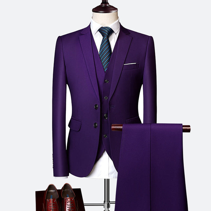 Herren Moderner 3-teiliger Hochzeitsgast-Anzug Set | Schlanke Passform