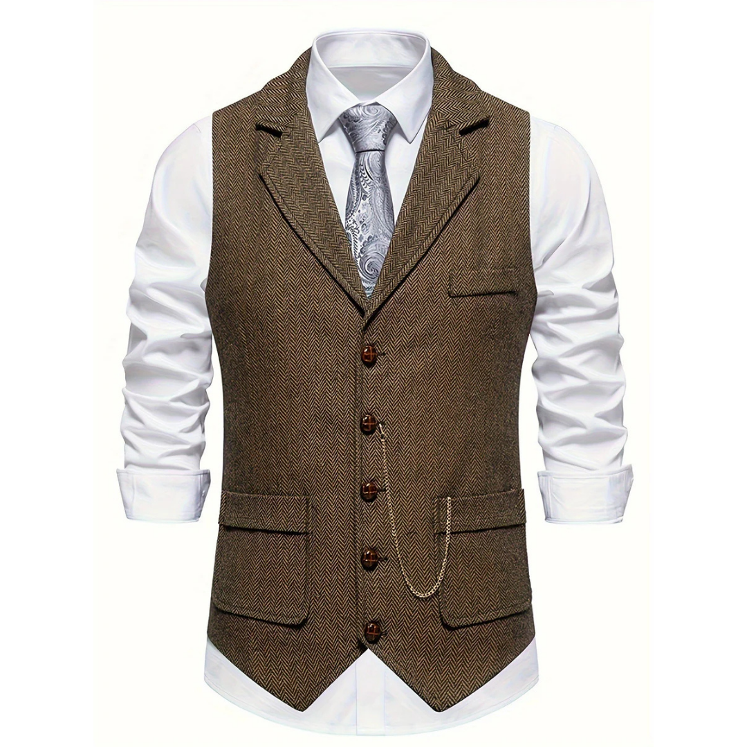 Herren Vintage V-Ausschnitt Weste | Klassisch
