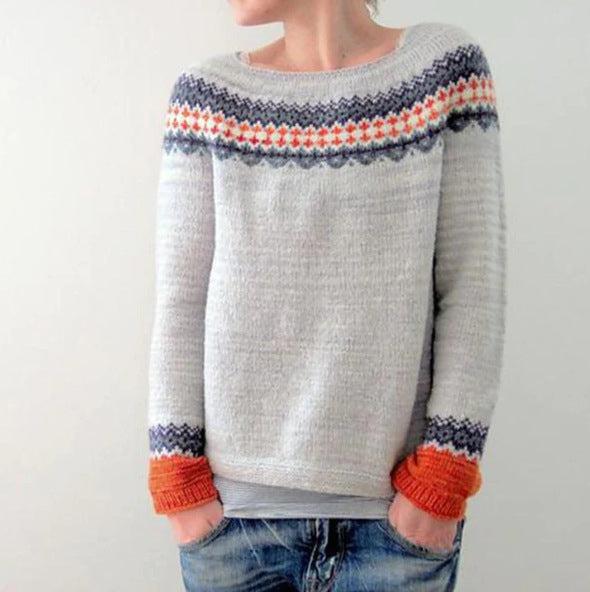 Damen Strickpullover mit langen Ärmeln | Warme