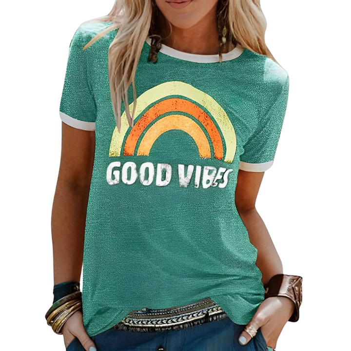 Bedrucktes Damen T-Shirt | Rundhalsausschnitt