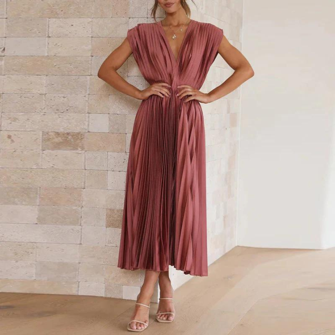Plissiertes Abendkleid Für Damen | Midi