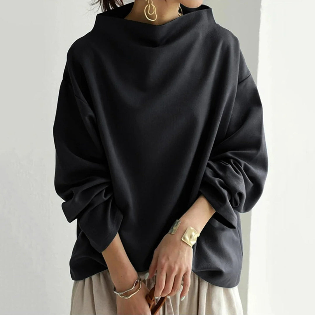 Damen Modisch Rollkragen Pullover | Schwarz