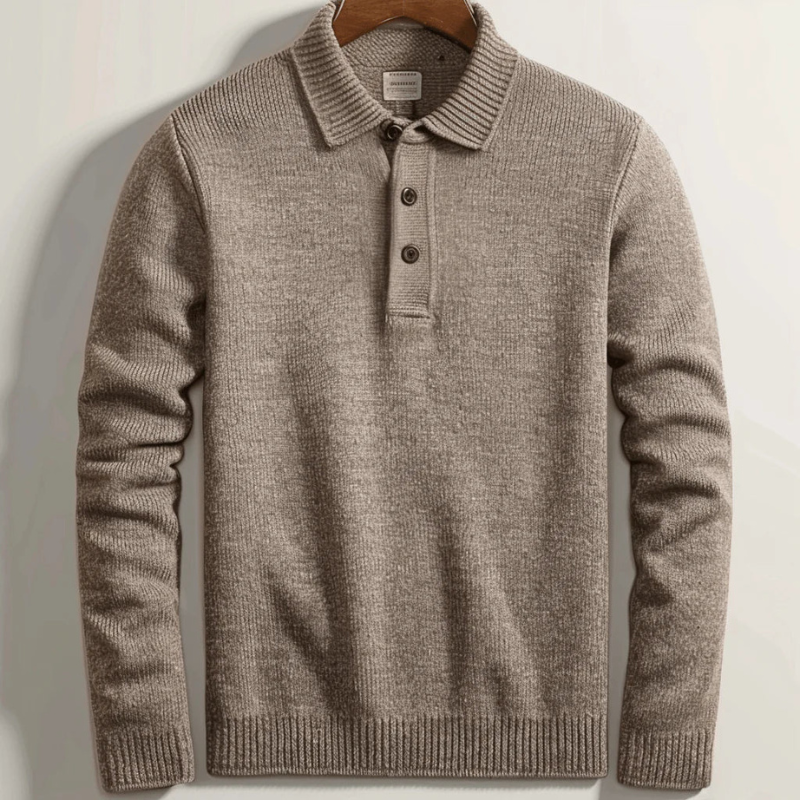 Herren Pullover Mit Halben Knöpfen Und Langen Ärmeln | Stilvoll