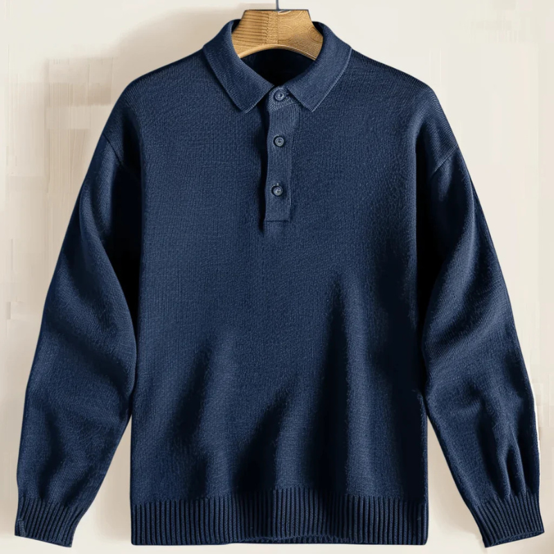 Herren Pullover Mit Halben Knöpfen Und Langen Ärmeln | Stilvoll