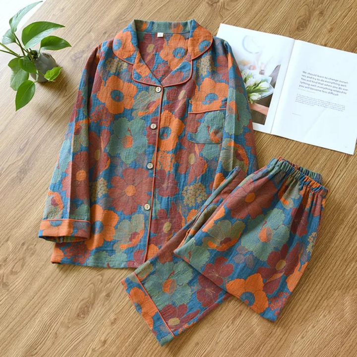 Damen Pyjama Set | Blumenmuster