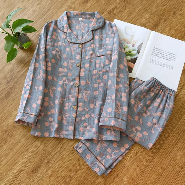 Damen Pyjama Set | Blumenmuster