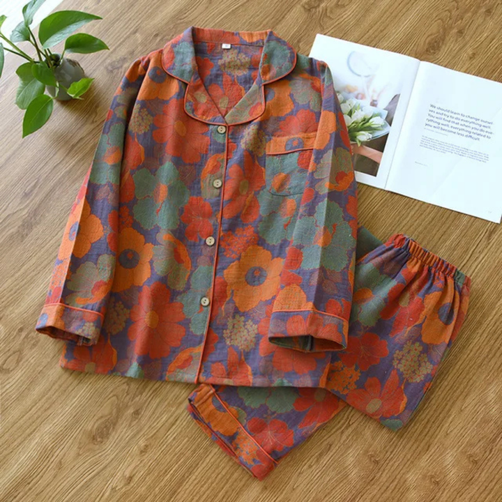 Damen Pyjama Set | Blumenmuster