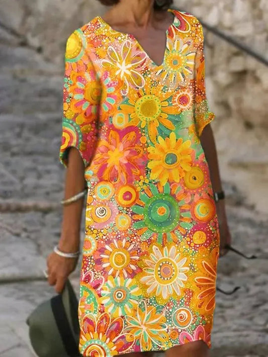 Damen Sommerkleid mit Blumenmuster | Mini