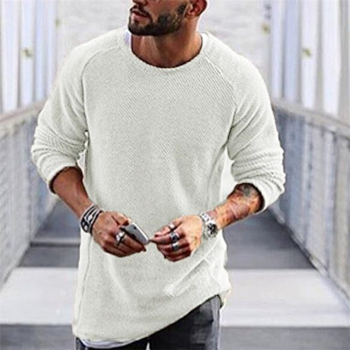 Herren Lässiger Pullover aus strukturiertem Strick | Langarm