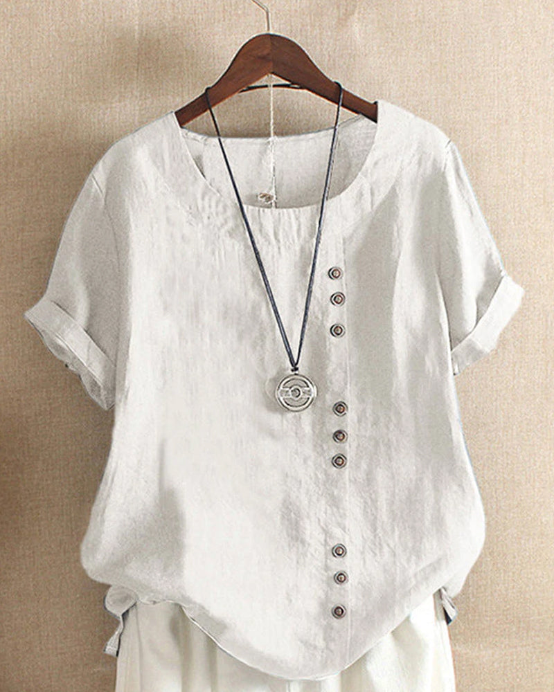 Leichte Sommerbluse für Damen | Kurzarm