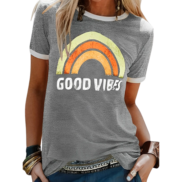 Bedrucktes Damen T-Shirt | Rundhalsausschnitt