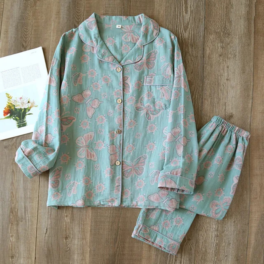 Damen Pyjama Set | Blumenmuster
