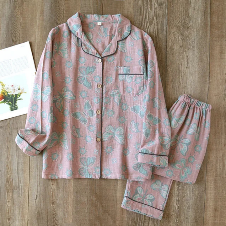 Damen Pyjama Set | Blumenmuster