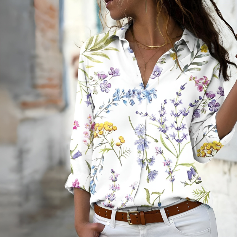 Damen Bedrucktes Hemd | Langarm