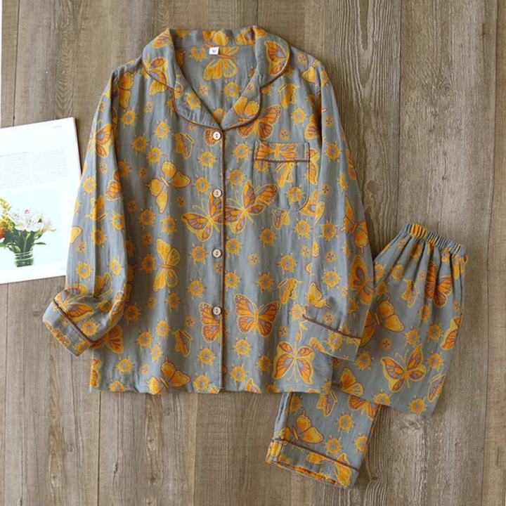 Damen Pyjama Set | Blumenmuster