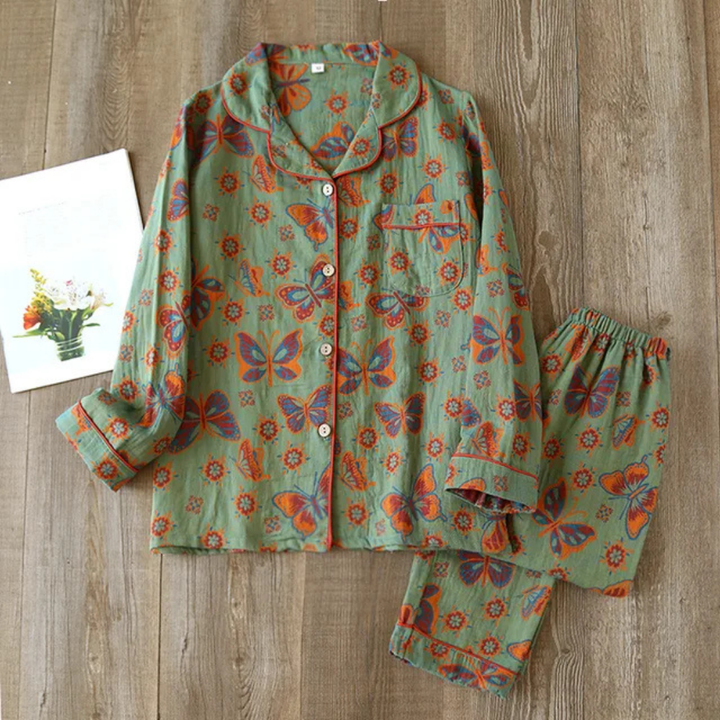 Damen Pyjama Set | Blumenmuster