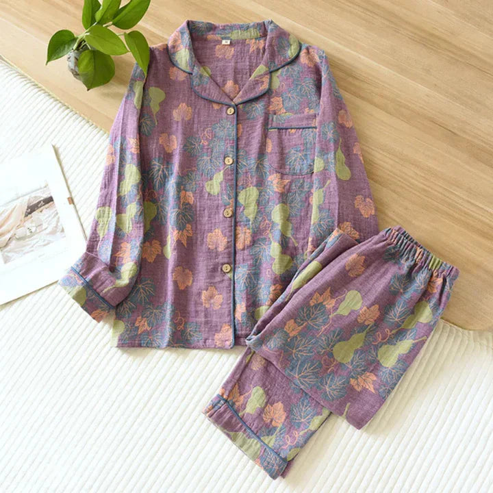 Damen Pyjama Set | Blumenmuster