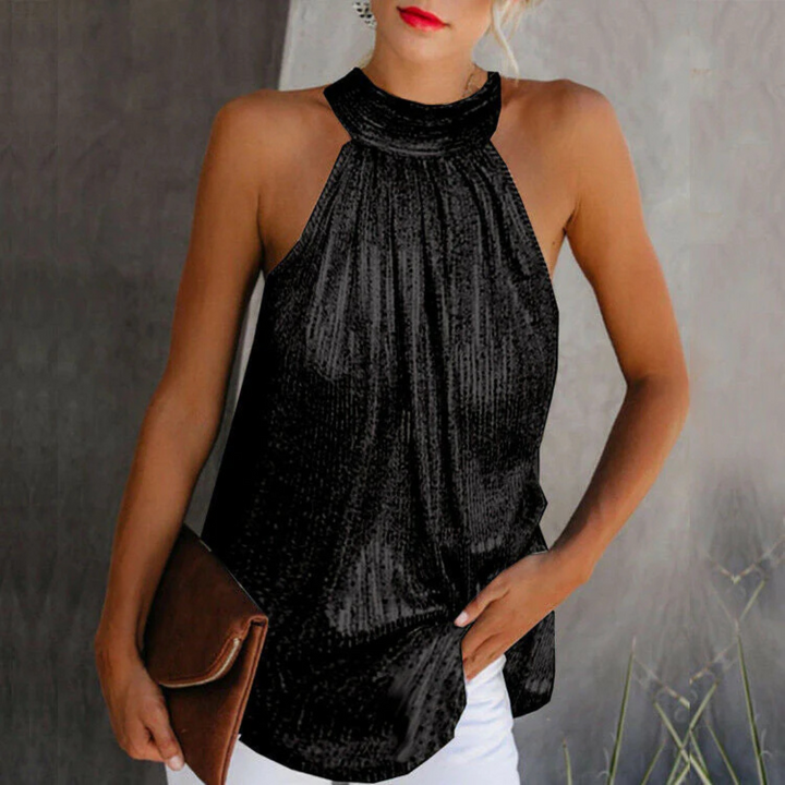 Damen Pailletten Oberteil | Halter