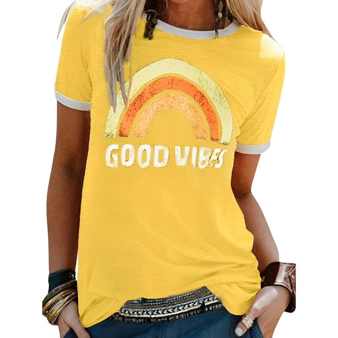 Bedrucktes Damen T-Shirt | Rundhalsausschnitt
