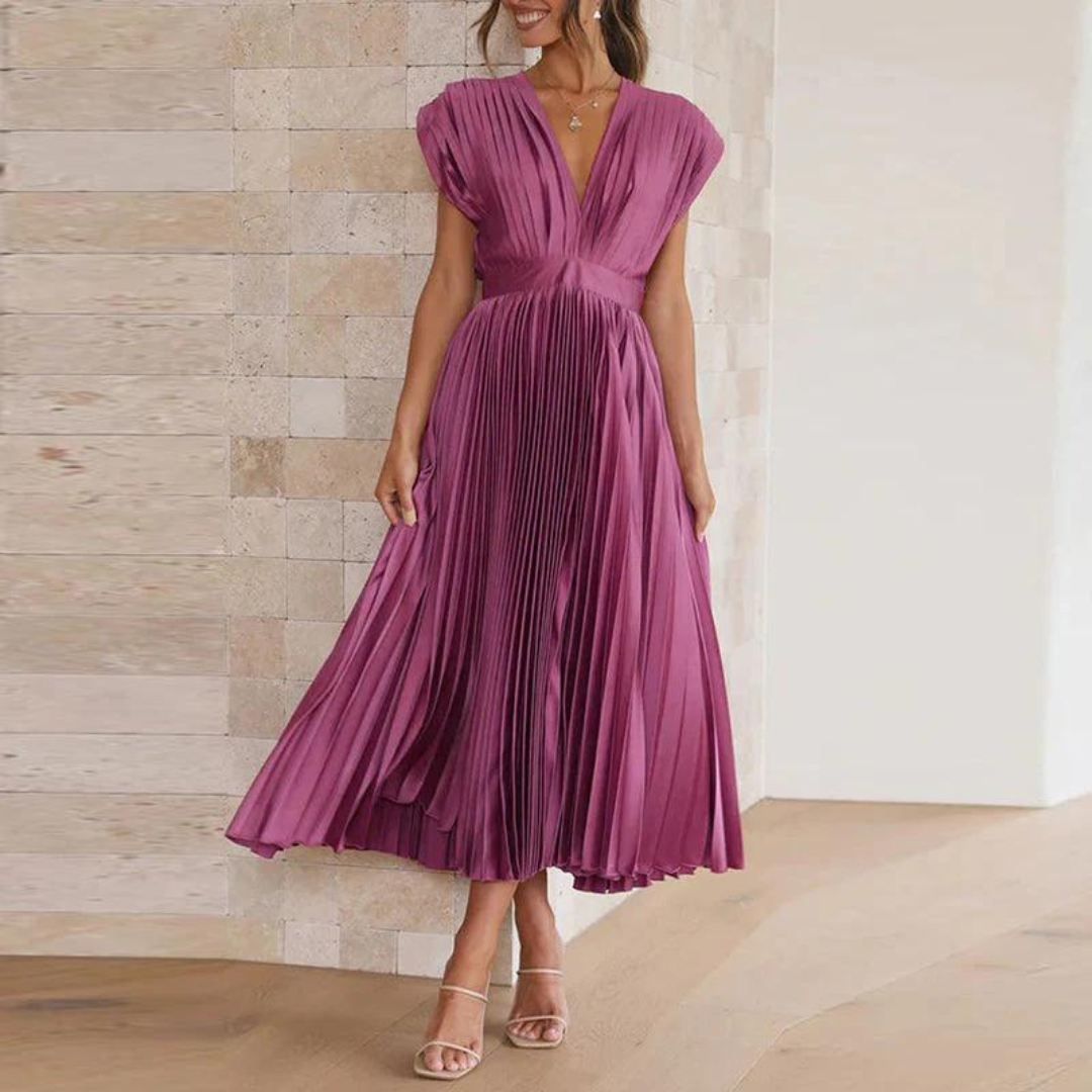 Plissiertes Abendkleid Für Damen | Midi