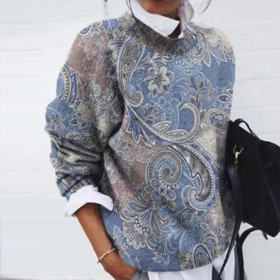 Damen Blumen Lässig Pullover | Warme