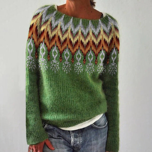 Damen Strickpullover mit langen Ärmeln | Warme