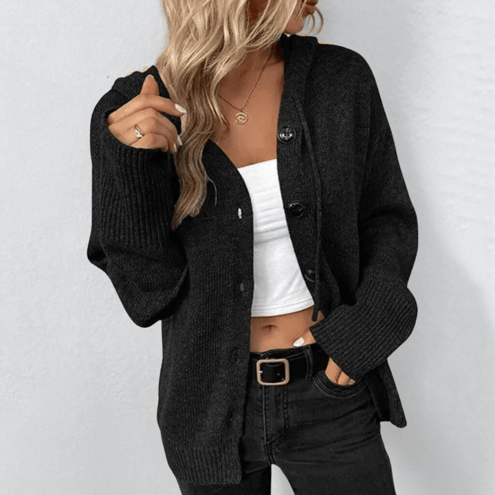 Damen Gestrickt Strickjacke | Knopf Daunen