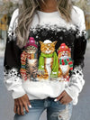 Weihnachtpullover Damen | mit Katzenprint