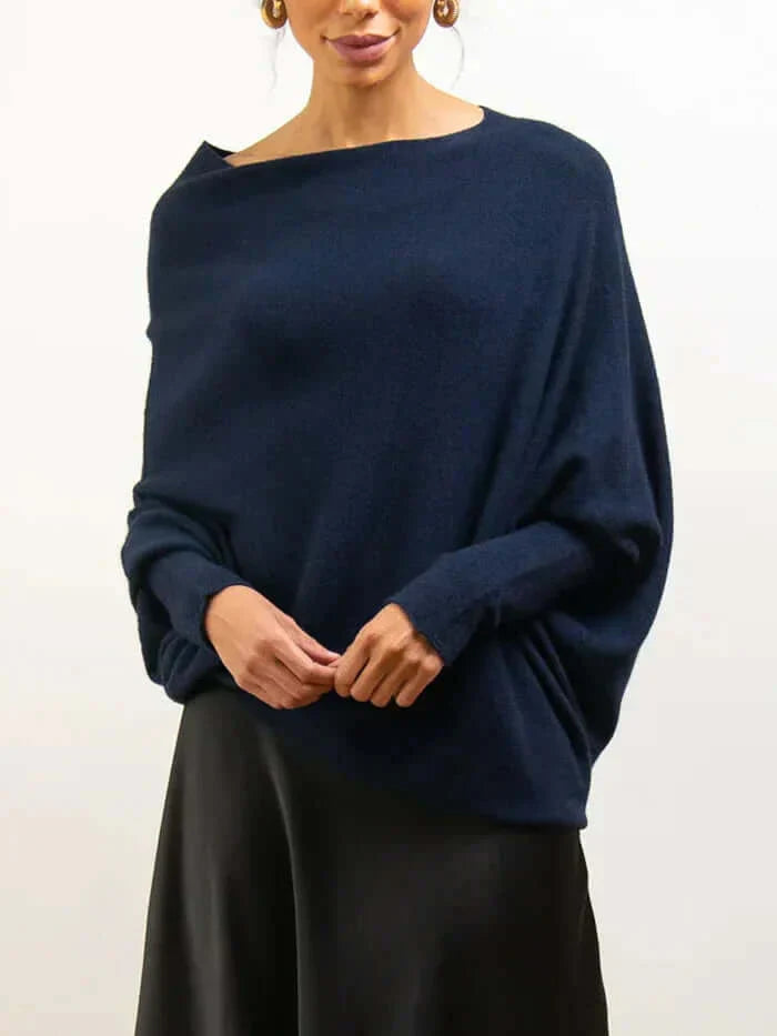Damen Asymmetrisch Pullover | Langärmeliger