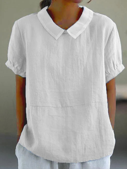 Damen Kurzarm Freizeitbluse | Lockere Passform