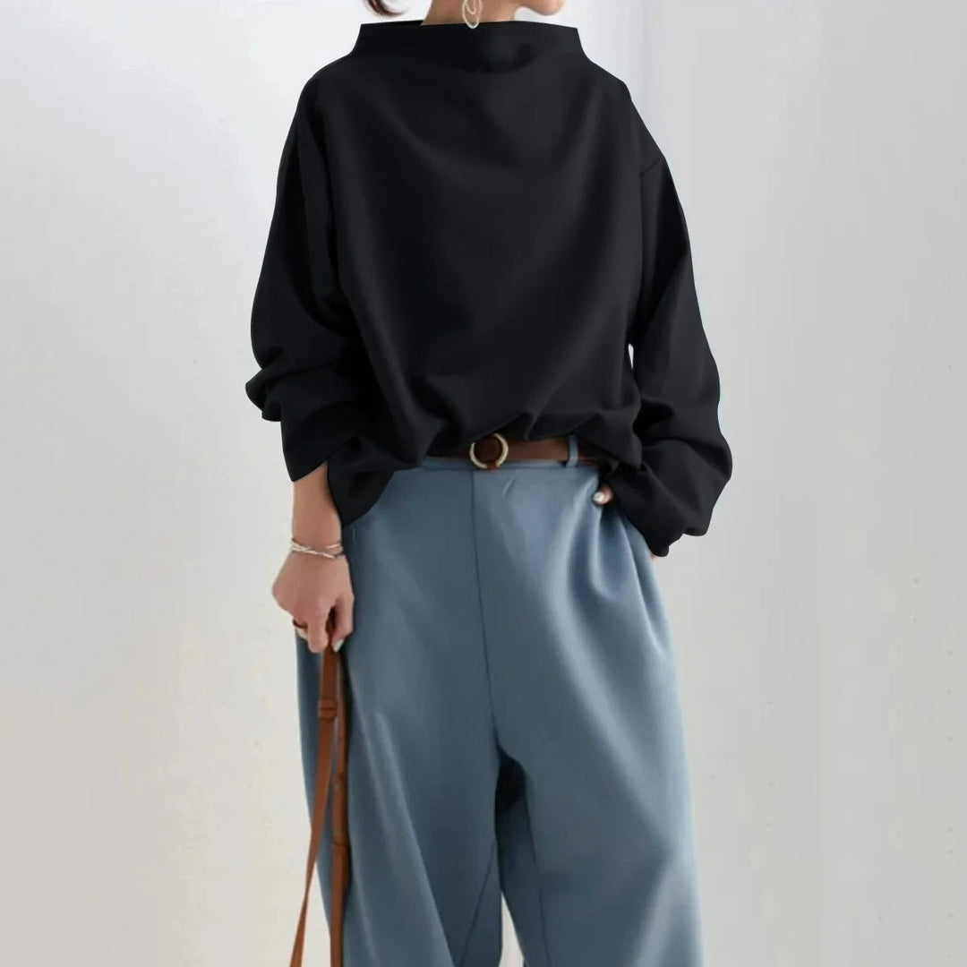 Damen Modisch Rollkragen Pullover | Schwarz